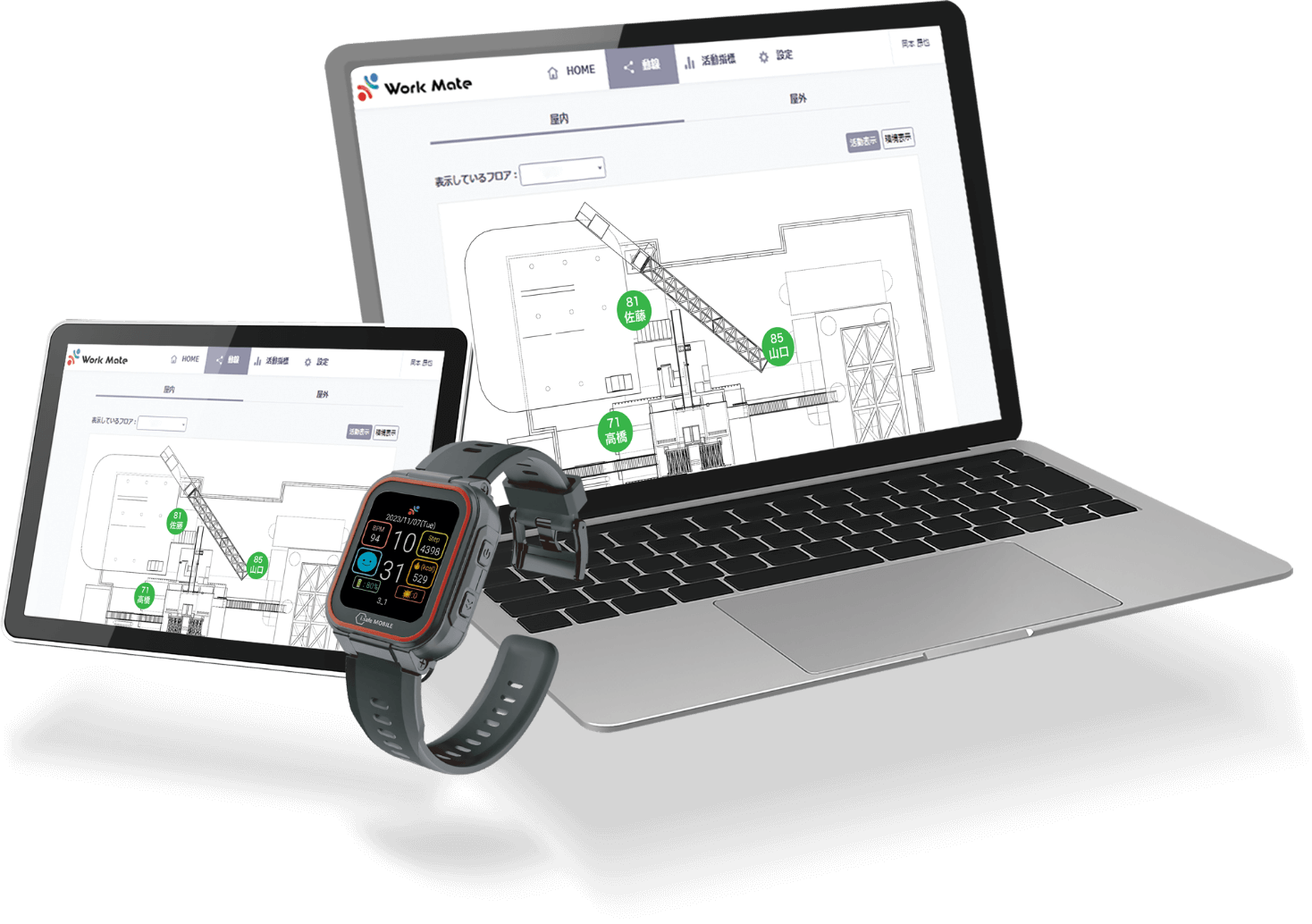 「Work Mate」（ユビテック）のウェアラブルデバイス